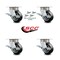 Service Caster 4 Inch Kingpinless Rubber on Aluminum Wheel Caster Set Brake and Swivel Lock SCC SCC-KP30S420-RAR-SLB-BSL-4 - alternate 4